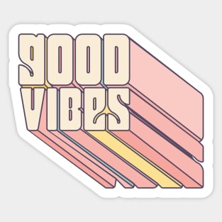 Good Vibes Retro Rainbow Block Sticker